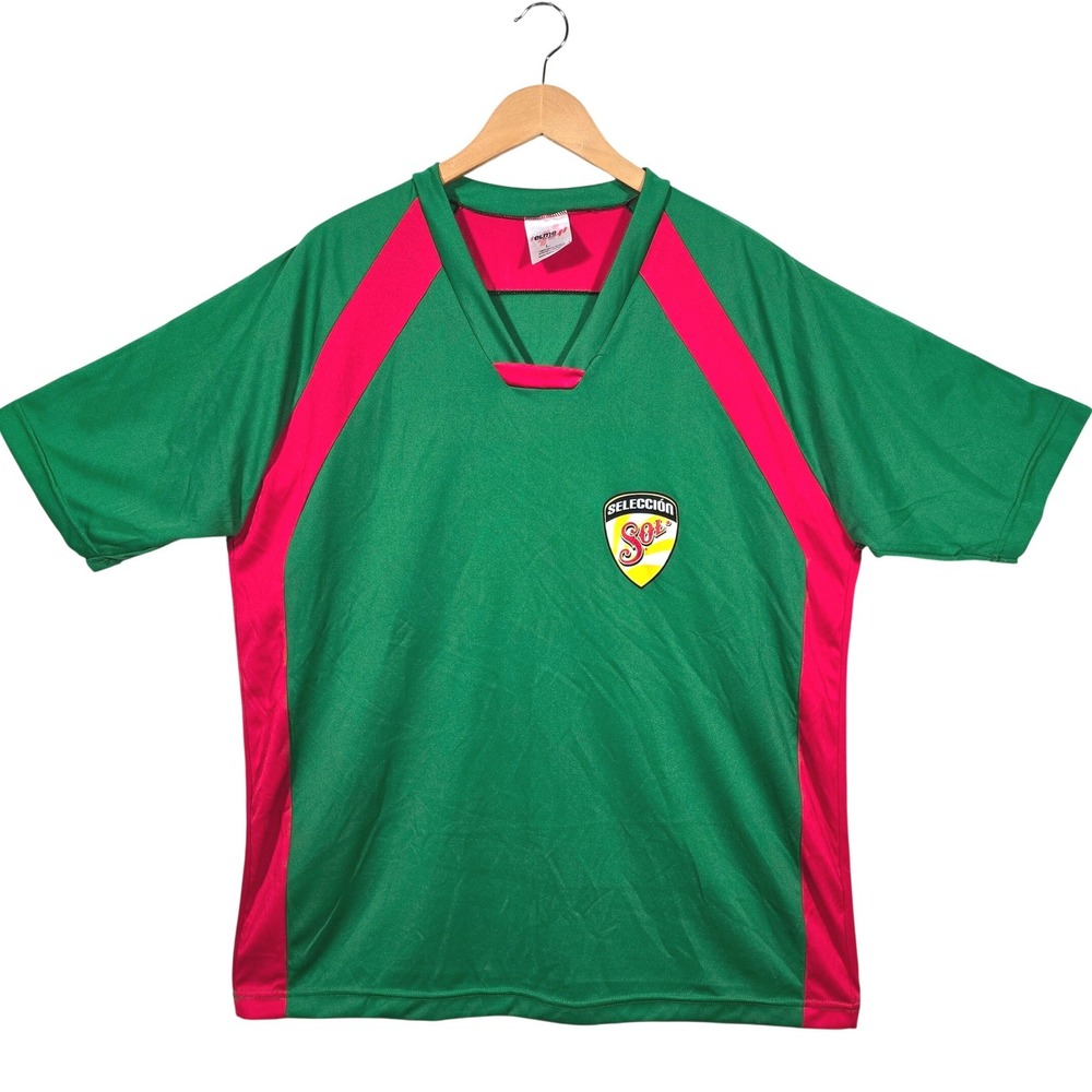 VTG 90s Sol‎ Beer Mexico Soccer Jersey Mens L Green Red Felme SA de CV No 12